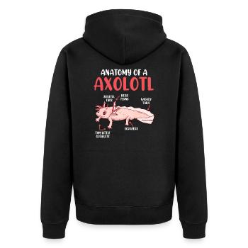 Aquarium Reptiil Lurch anatomie d’un axolotl - Veste à capuche bio Premium Unisexe - noir - Dos - Nico (187cm)