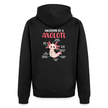 Anatomie axolotl d’un axolotl - Veste à capuche bio Premium Unisexe - noir - Dos - Nico (187cm)