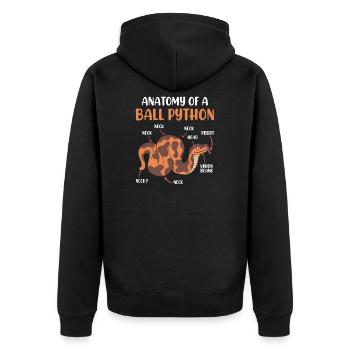 Snake Anotomy of a King Python Ball Python - Unisex Premium Organic Zip Hoodie - black - Back - Nico (187cm)