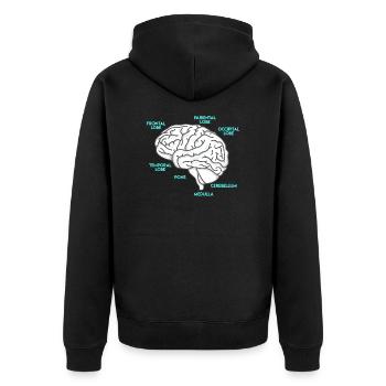 Anatomie eines Gehirns Medizin Student - Unisex Premium Bio Zip Hoodie - Schwarz - Hinten - Nico (187cm)