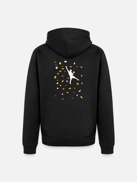 Klatrevæg Klatring Bouldering Klatring - Premium økologisk unisex-hættejakke - sort