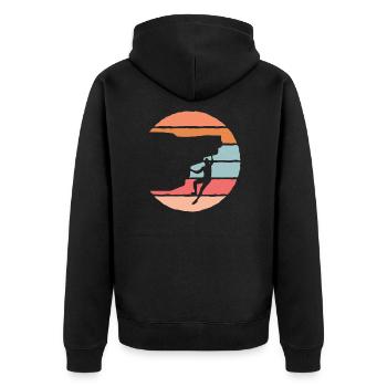 Climbing Climbing Mountaineers Rock climbing - Unisex Premium Organic Zip Hoodie - black - Back - Nico (187cm)