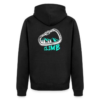 Climbing Climbing Rock climbing Free climbing - Unisex Premium Organic Zip Hoodie - black - Back - Nico (187cm)