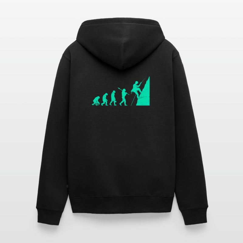 Grimper l’évolution singe Boulderer Grimpeurs Veste à capuche bio Premium Unisexe