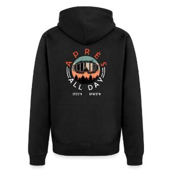 Après-Ski all Day - Unisex Premium Organic Zip Hoodie - black - Back - Nico (187cm)