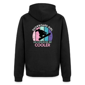 Snowboarder Snowboard Girl much cooler - Unisex Premium Organic Zip Hoodie - black - Back - Nico (187cm)