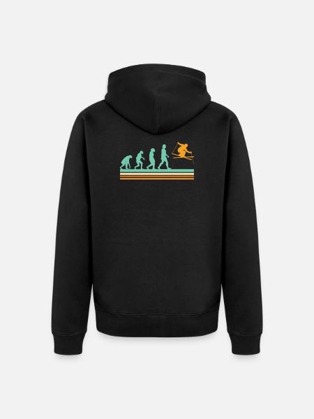 Skier Evolution Ski Apres Ski - Unisex Premium Organic Zip Hoodie - black