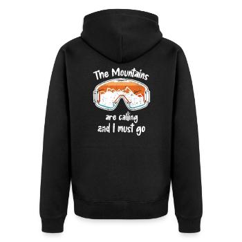 Skiers Ski Apres Ski Mountains Call - Unisex Premium Organic Zip Hoodie - black - Back - Nico (187cm)