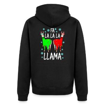 Fa La Lama Alpaka Noël Ugly Christmas - Veste à capuche bio Premium Unisexe - noir - Dos - Nico (187cm)