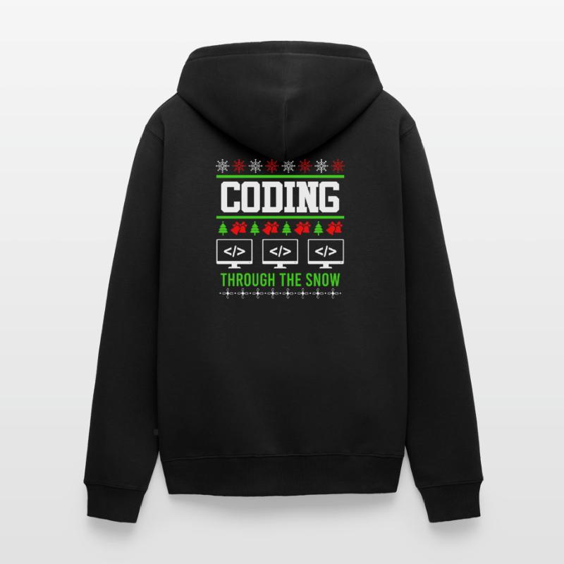 Programmeur Noël Ugly Christmas Coding Veste à capuche bio Premium Unisexe