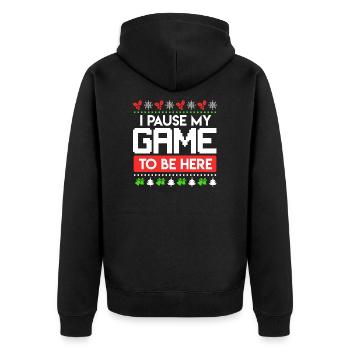 Pause my Game to be here Gaming Ugly Christmas - Veste à capuche bio Premium Unisexe - noir - Dos - Nico (187cm)
