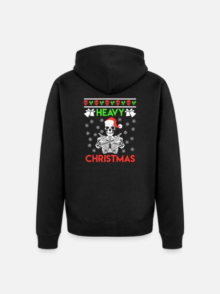 Ugly Christmas crâne de Noël squelette - Veste à capuche bio Premium Unisexe - noir