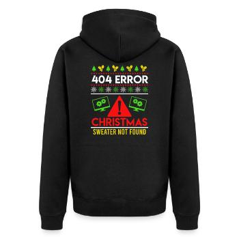 Christmas Proverbe 404 Error Sweater not Found - Veste à capuche bio Premium Unisexe - noir - Dos - Nico (187cm)