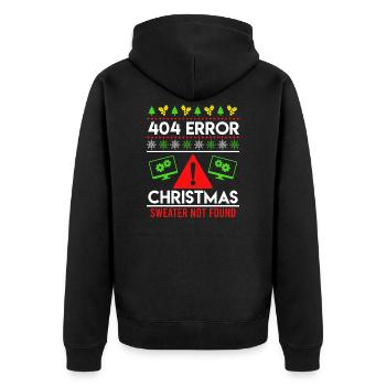 Anti Noël Ugly Christmas 404 Error - Veste à capuche bio Premium Unisexe - noir - Dos - Nico (187cm)
