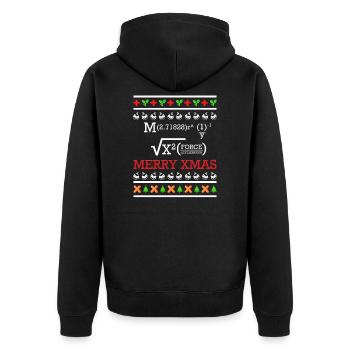 Weihnachten Merry Xmas Mathe Mathematik - Unisex Premium Bio Zip Hoodie - Schwarz - Hinten - Nico (187cm)