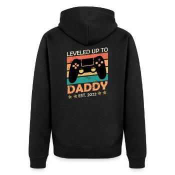 Werdender Vater 2022 Gaming Dad Papa 2022 - Unisex Premium Bio Zip Hoodie - Schwarz - Hinten - Nico (187cm)