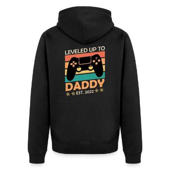 Werdender Papa 2022 Vatertag Vater 2022 - Unisex Premium Bio Zip Hoodie - Schwarz - Hinten - Nico (187cm)