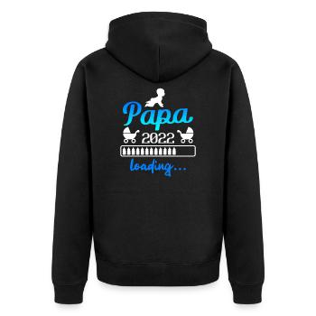 Werdender Papa 2022 Vater - Unisex Premium Bio Zip Hoodie - Schwarz - Hinten - Nico (187cm)