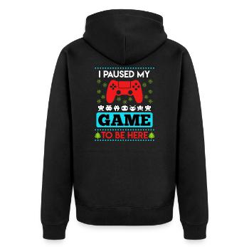 Noël Gamer paused Game to be here Ugly - Veste à capuche bio Premium Unisexe - noir - Dos - Nico (187cm)