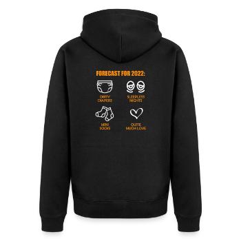 Bébé 2022 Prédiction papa devenir maman - Veste à capuche bio Premium Unisexe - noir - Dos - Nico (187cm)