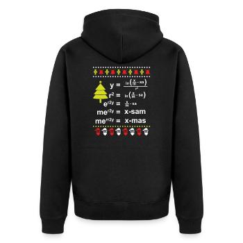 Mathematiker Mathe Ugly Christmas Gleichung - Unisex Premium Bio Zip Hoodie - Schwarz - Hinten - Nico (187cm)