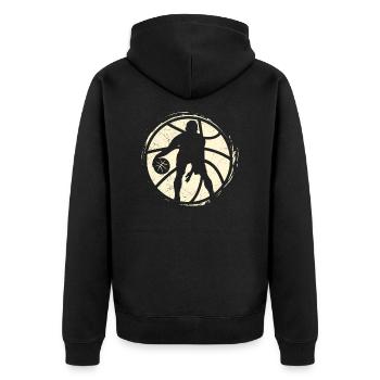Basketball Oldschool Basketballer Basketballer - Unisex Premium Organic Zip Hoodie - black - Back - Nico (187cm)