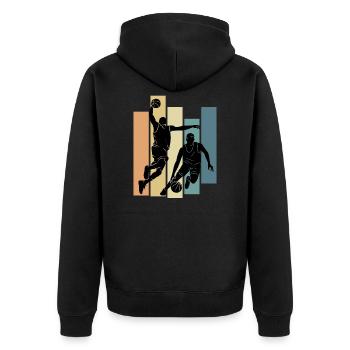 Joueur de basket-ball amateur de basket-ball - Veste à capuche bio Premium Unisexe - noir - Dos - Nico (187cm)