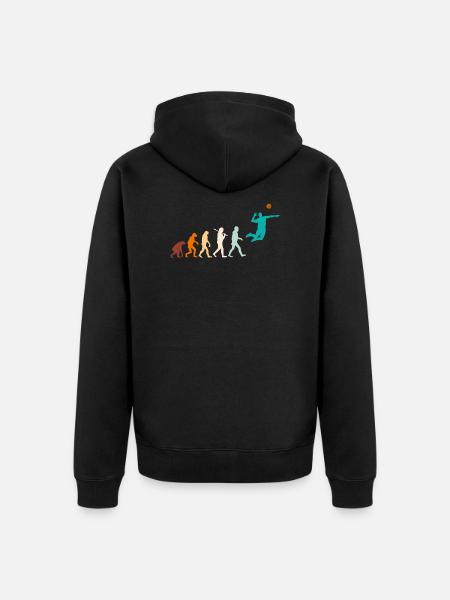 Volleyball serve Evolution Volleyball - Unisex Premium Organic Zip Hoodie - black