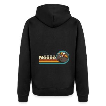 Lustige Katze - Unisex Premium Bio Zip Hoodie - Schwarz - Hinten - Nico (187cm)