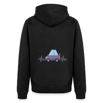 Car - Car - Heartbeat - Bus - Style - Unisex Premium Organic Zip Hoodie - black - Back - Nico (187cm)