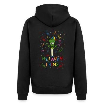 Lauch Helauch I Bims - Unisex Premium Bio Zip Hoodie - Schwarz - Hinten - Nico (187cm)