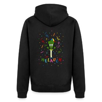 Lauch Helauch - Unisex Premium Bio Zip Hoodie - Schwarz - Hinten - Nico (187cm)