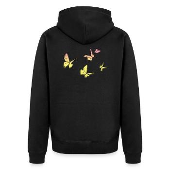 papillons jaunes symbole papillon - Veste à capuche bio Premium Unisexe - noir - Dos - Nico (187cm)
