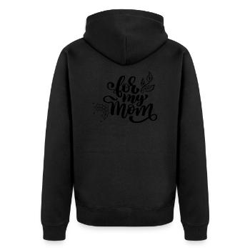 For my moms - Mother Day - Unisex Premium Bio Zip Hoodie - Schwarz - Hinten - Nico (187cm)