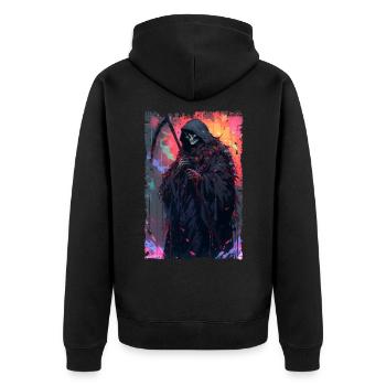 A Splash of Color - Unisex Premium Organic Zip Hoodie - black - Back - Nico (187cm)
