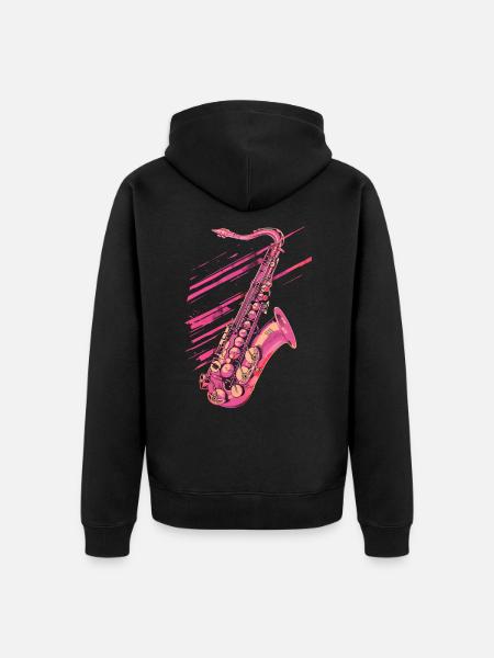 Saxophone 80s 90s - Unisex Premium Organic Zip Hoodie - black
