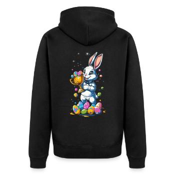 Easter Bunny Easter Eggs Egg Hunt Winner Cup - Unisex Premium Organic Zip Hoodie - black - Back - Nico (187cm)