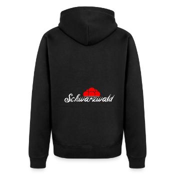 Schwarzwald Bollenhut - Unisex Premium Bio Zip Hoodie - Schwarz - Hinten - Nico (187cm)