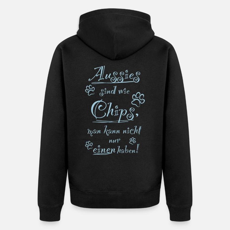 Aussie Chips - Unisex Premium Bio Zip Hoodie - Schwarz