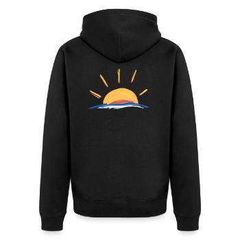 soleil coucher de soleil symbole de la mer lever du soleil - Veste à capuche bio Premium Unisexe - noir - Dos - Nico (187cm)