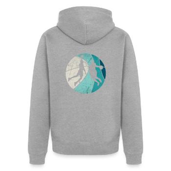 Passion Basketball - Basketball Gift - Unisex Premium Organic Zip Hoodie - heather grey - Back - Nico (187cm)
