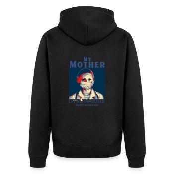 My mother is a doctor - Mother Day - Unisex Premium Bio Zip Hoodie - Schwarz - Hinten - Nico (187cm)