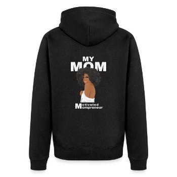 My Mom lover Gift - Mother Day - Unisex Premium Bio Zip Hoodie - Schwarz - Hinten - Nico (187cm)