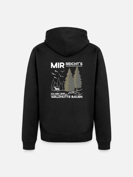 Waldhütte - Unisex Premium Bio Zip Hoodie - Schwarz