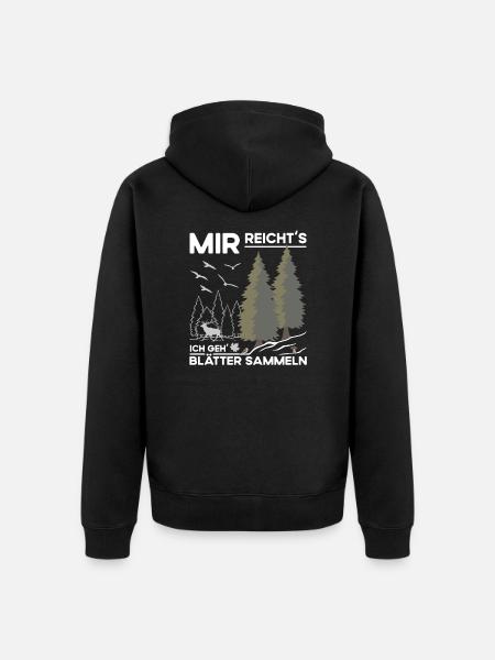 Blätter Sammeln - Unisex Premium Bio Zip Hoodie - Schwarz