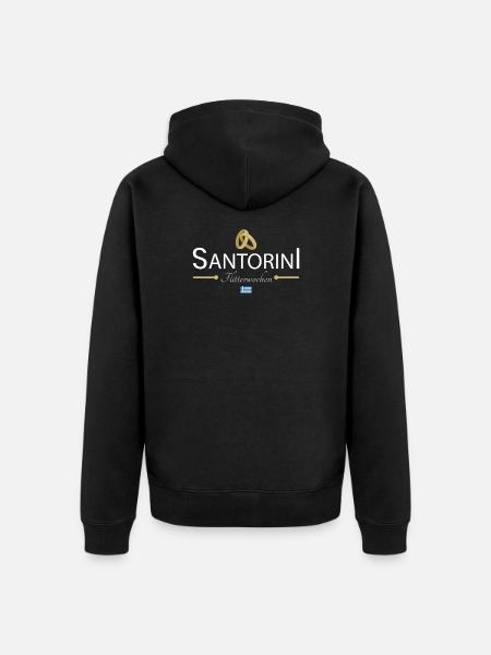 Flitterwochen Santorini - Unisex Premium Bio Zip Hoodie - Schwarz