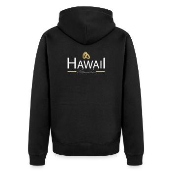 Flitterwochen Hawaii - Unisex Premium Bio Zip Hoodie - Schwarz - Hinten - Nico (187cm)
