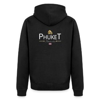 Flitterwochen Phuket - Unisex Premium Bio Zip Hoodie - Schwarz - Hinten - Nico (187cm)
