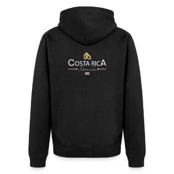 Flitterwochen Costa Rica - Unisex Premium Bio Zip Hoodie - Schwarz - Hinten - Nico (187cm)