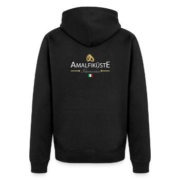 Flitterwochen Amalfiküste - Unisex Premium Bio Zip Hoodie - Schwarz - Hinten - Nico (187cm)